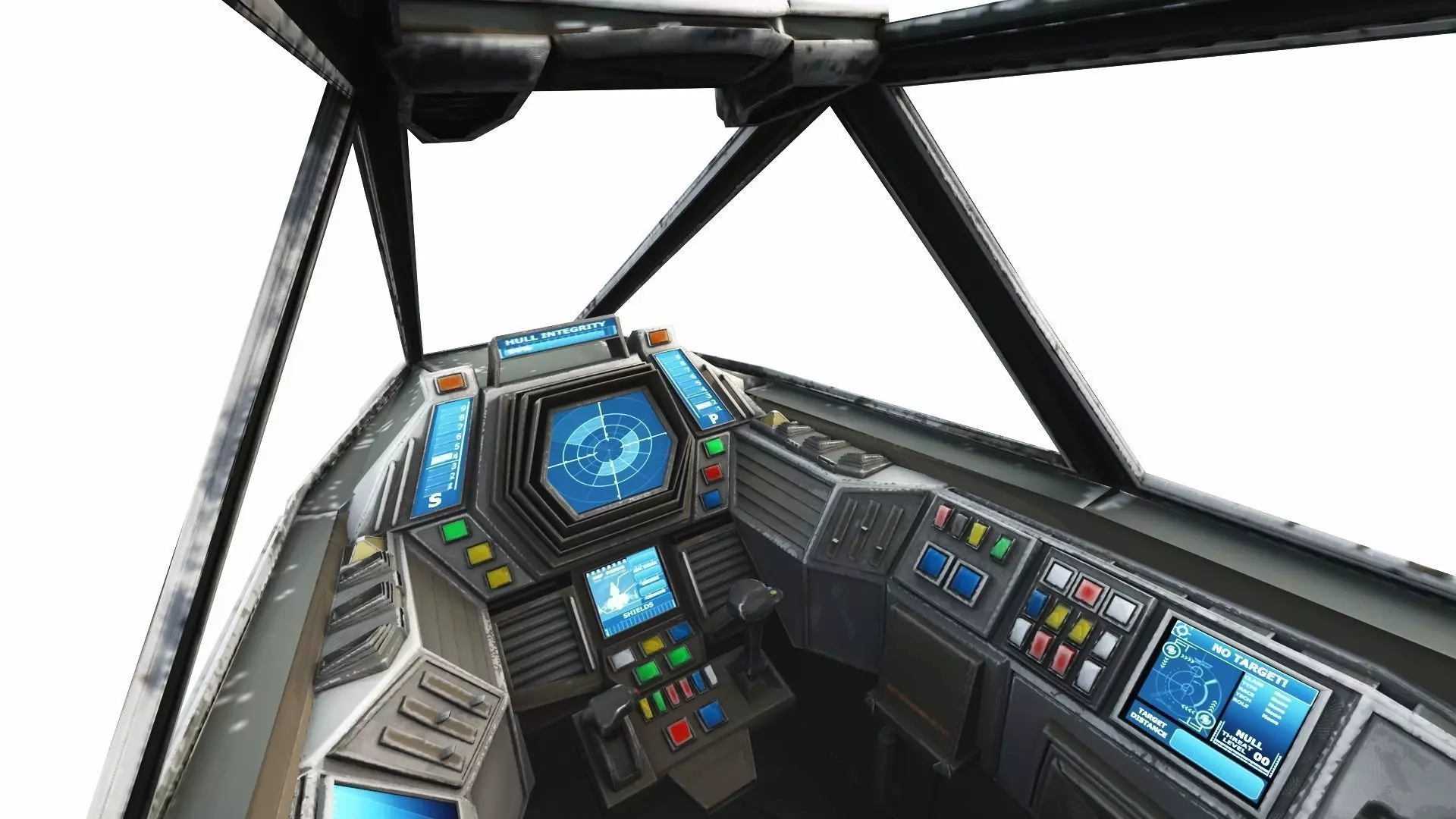 Space Fighter Cockpit - Interceptor MK 3 Low-poly 3D model_0