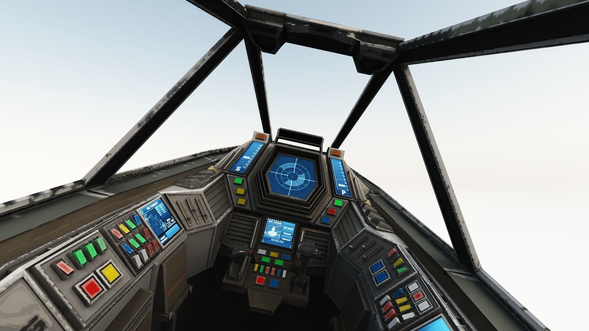 Space Fighter Cockpit - Interceptor MK 3 Low-poly 3D model_6