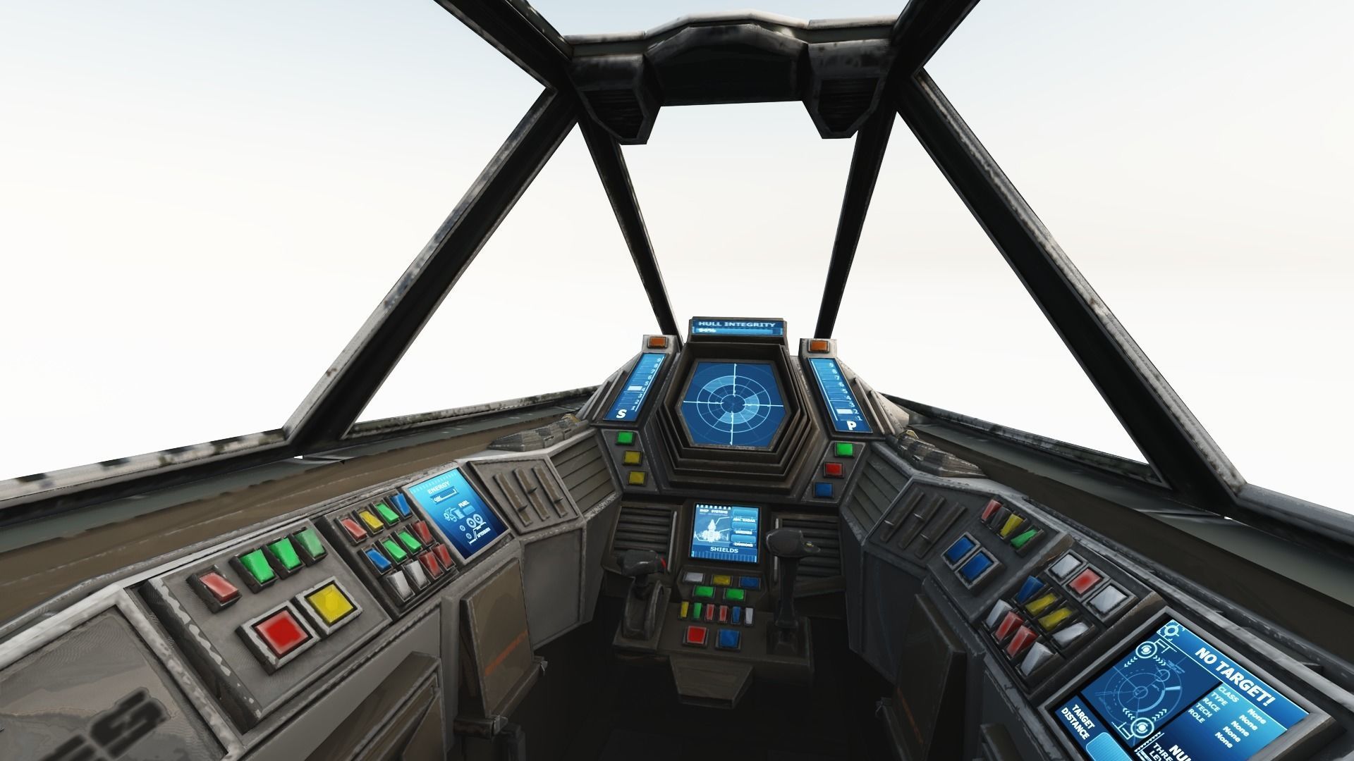 Space Fighter Cockpit - Interceptor MK 3 Low-poly 3D model_4