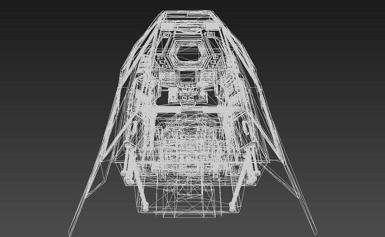 Space Fighter Cockpit - Interceptor MK 3 Low-poly 3D model_7