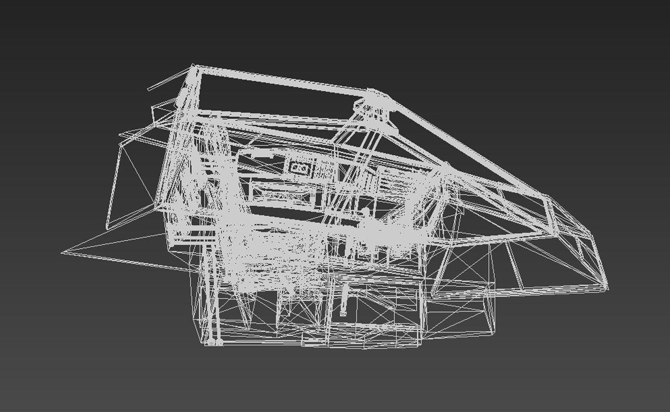 Space Fighter Cockpit - Interceptor MK 3 Low-poly 3D model_8