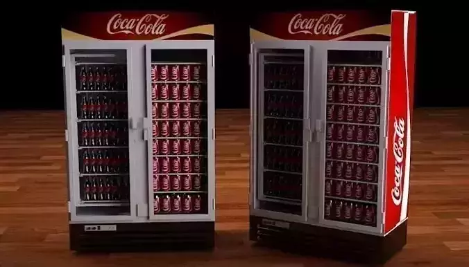 Coca Cola refrigerator Low-poly 3D model