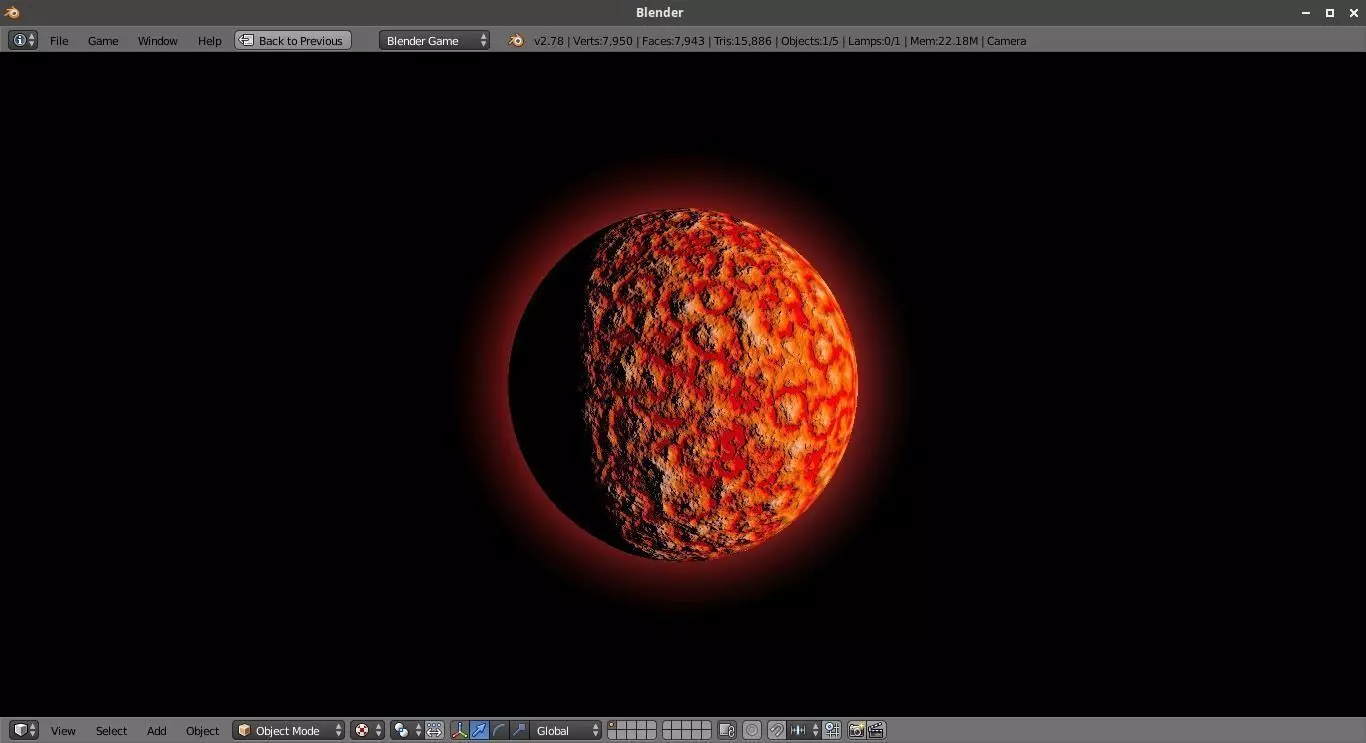 Fire Planet - Blender Game Engine 3D model_0