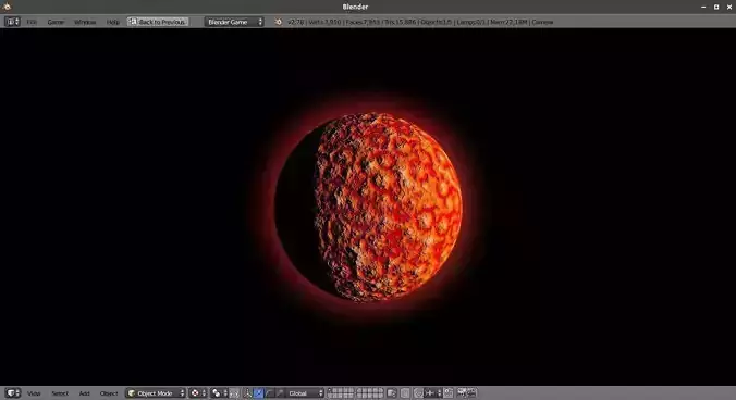 Fire Planet - Blender Game Engine 3D model