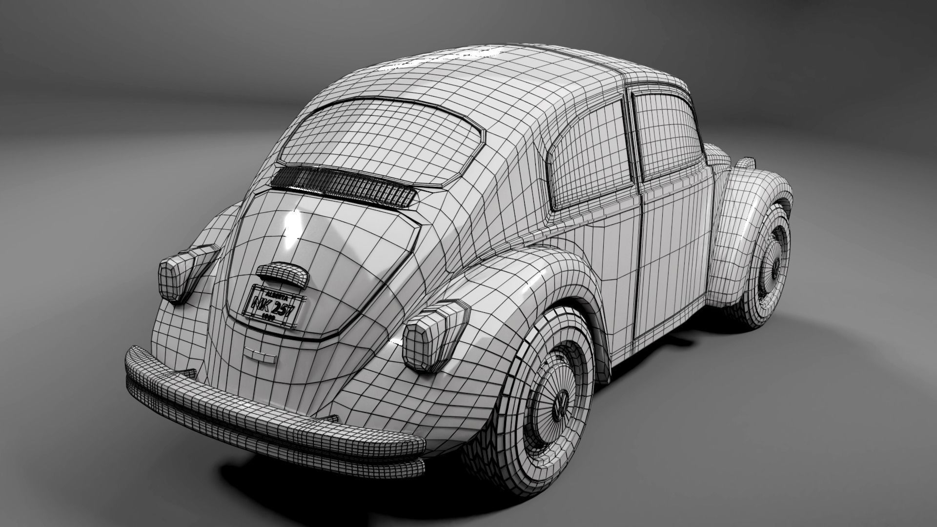 1969 VW Beetle with Full Interior Free 3D model_6