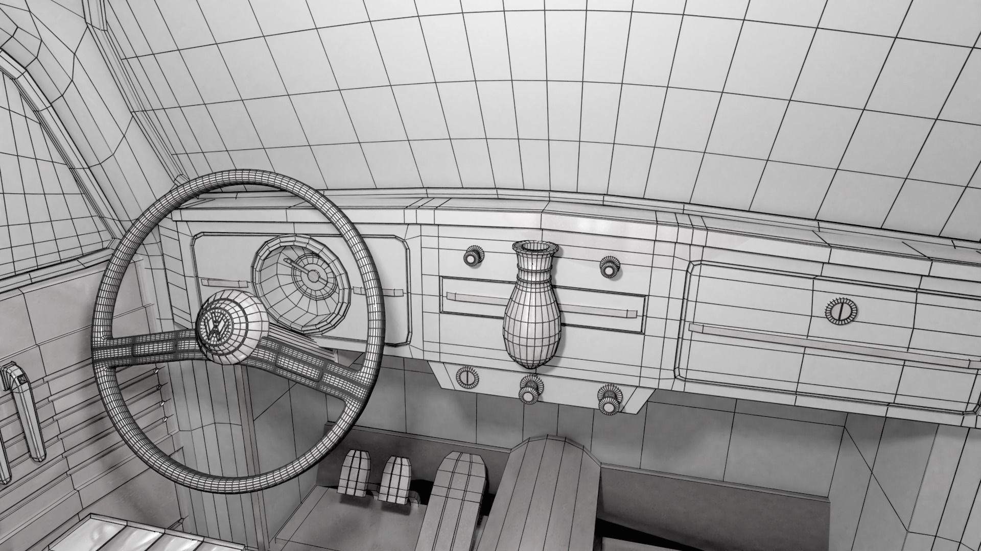 1969 VW Beetle with Full Interior Free 3D model_7