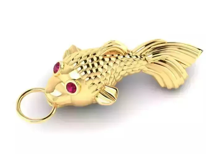 Golden Fish Pendant 3D print model
