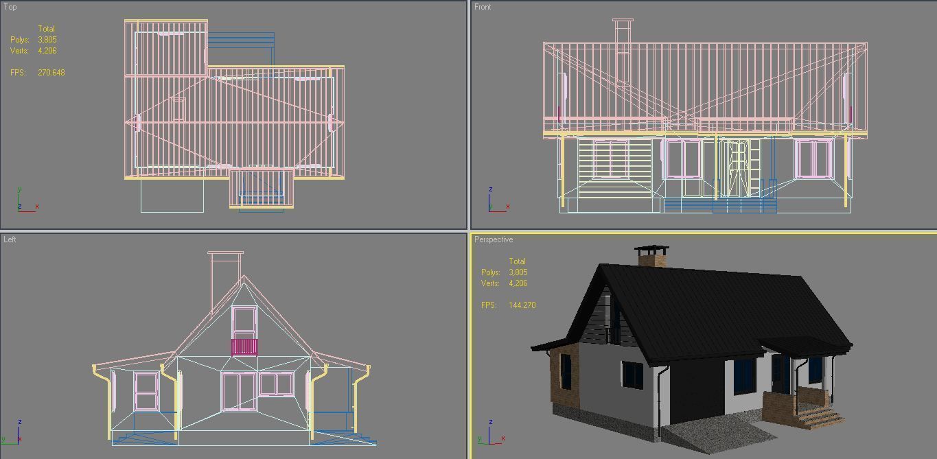 Cottage House 2 Low-poly 3D model_15