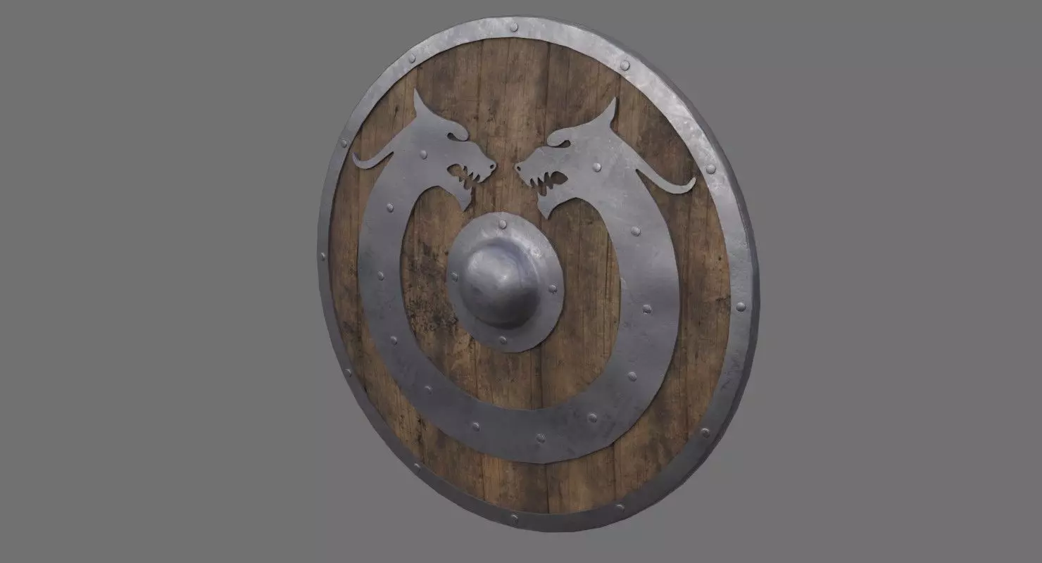 Shield 1A Low-poly 3D model_0