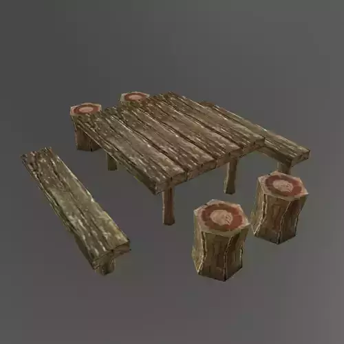 Medieval Table and Banches