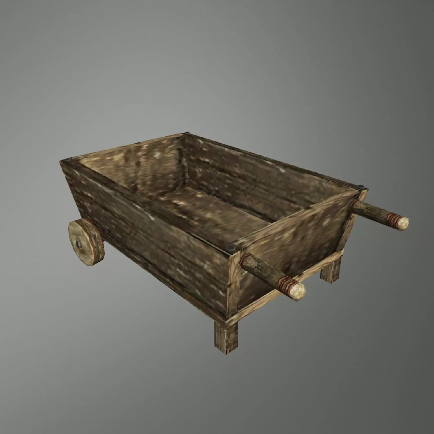 Medieval wheel cart Low-poly 3D model