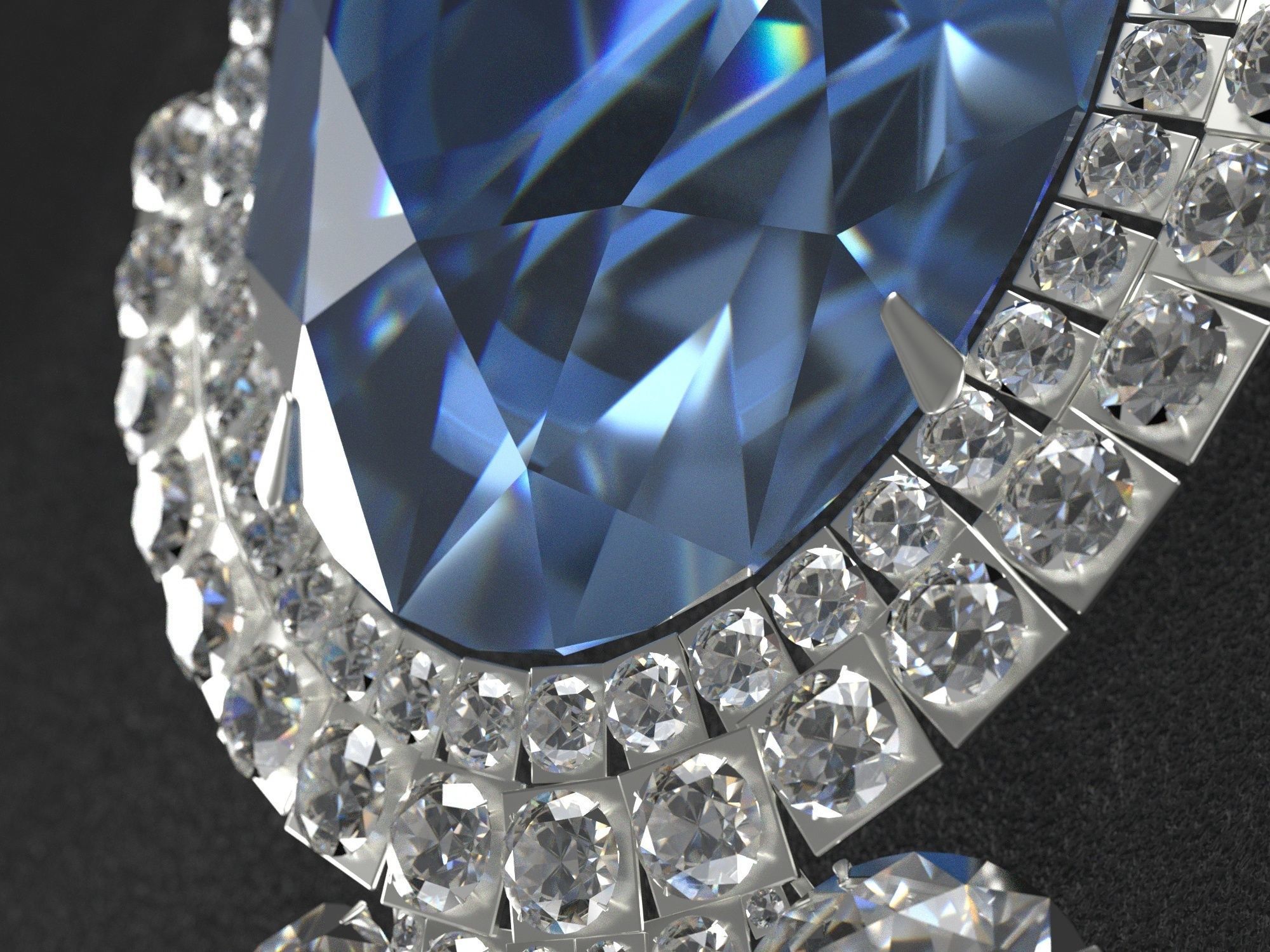 sapphire necklace 3D model_8