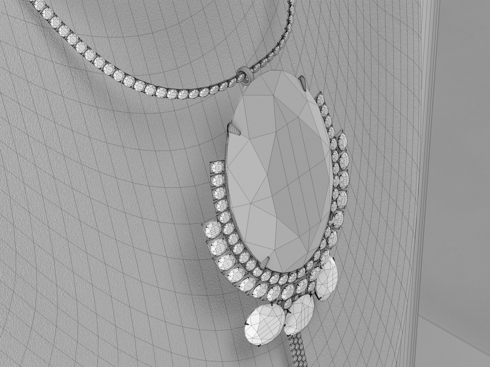 sapphire necklace 3D model_7
