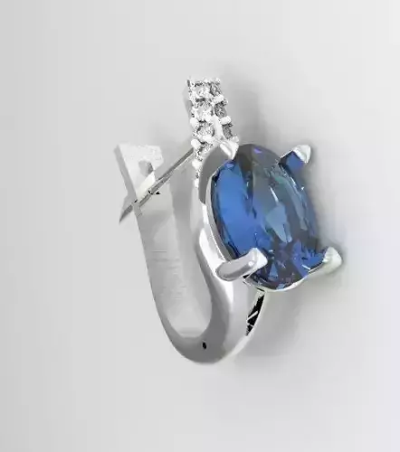 Classical earrings with blue sapphires and diamonds