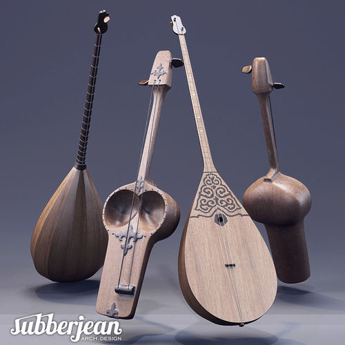 Kazakh National Musical Instruments 3D model