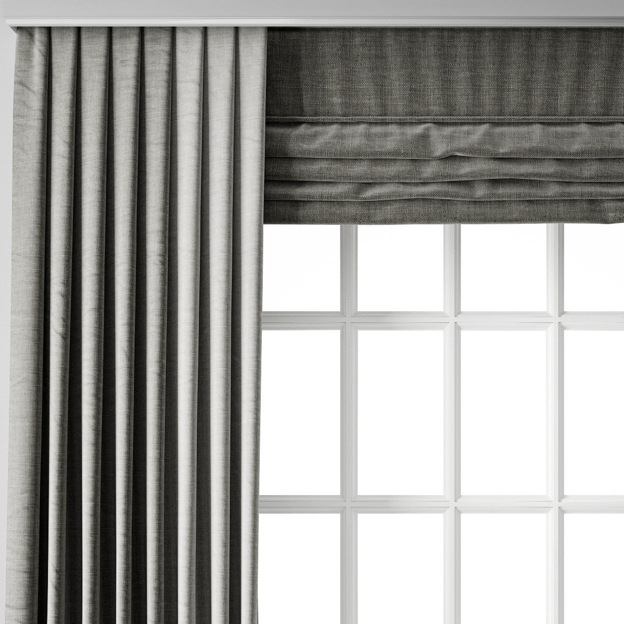 Curtain 88 with window 3D model_4