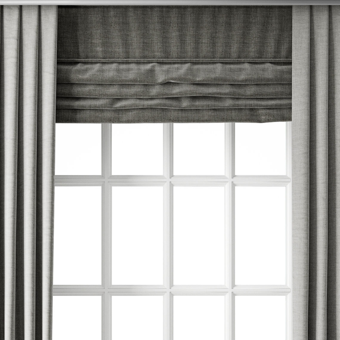 Curtain 88 with window 3D model_3