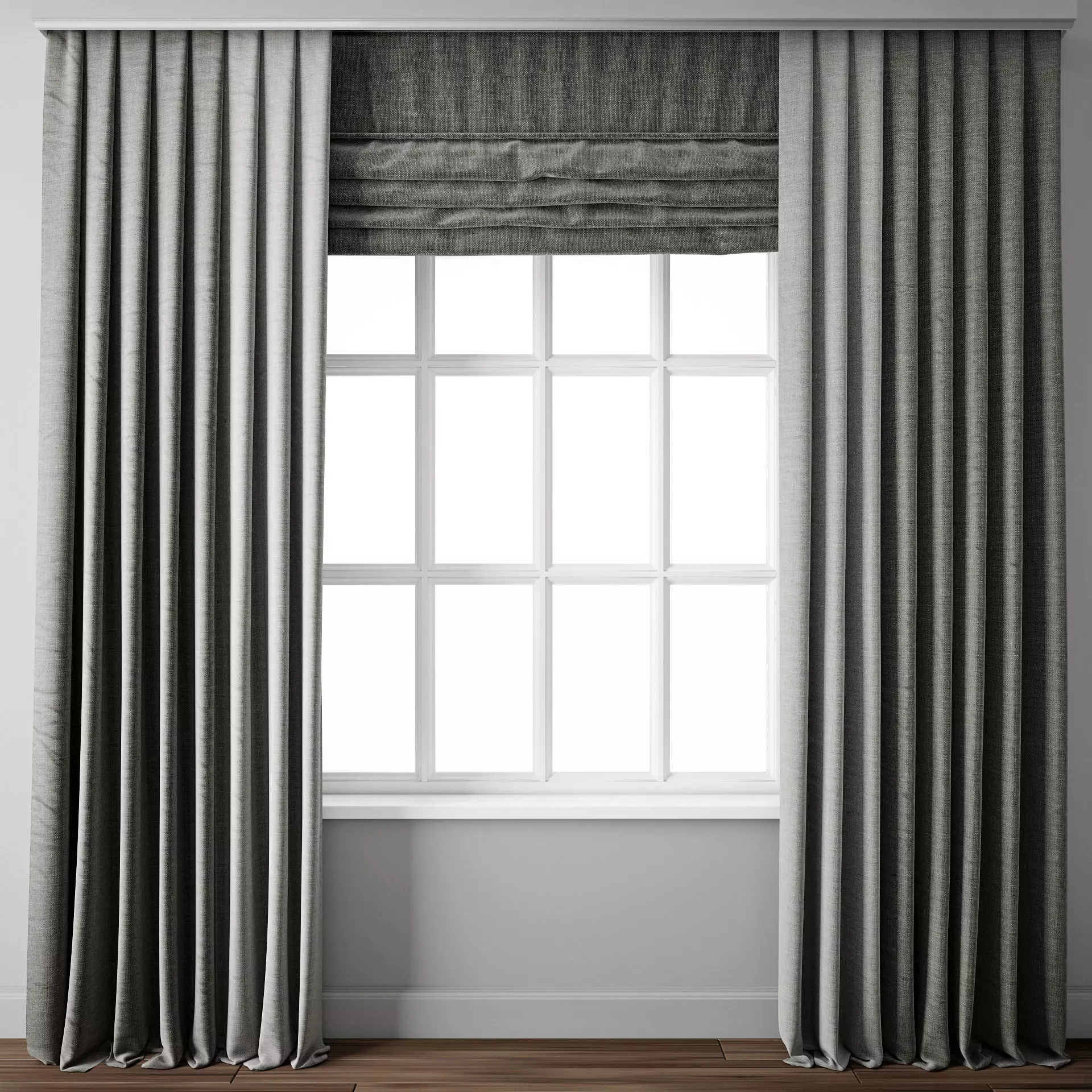Curtain 88 with window 3D model_0