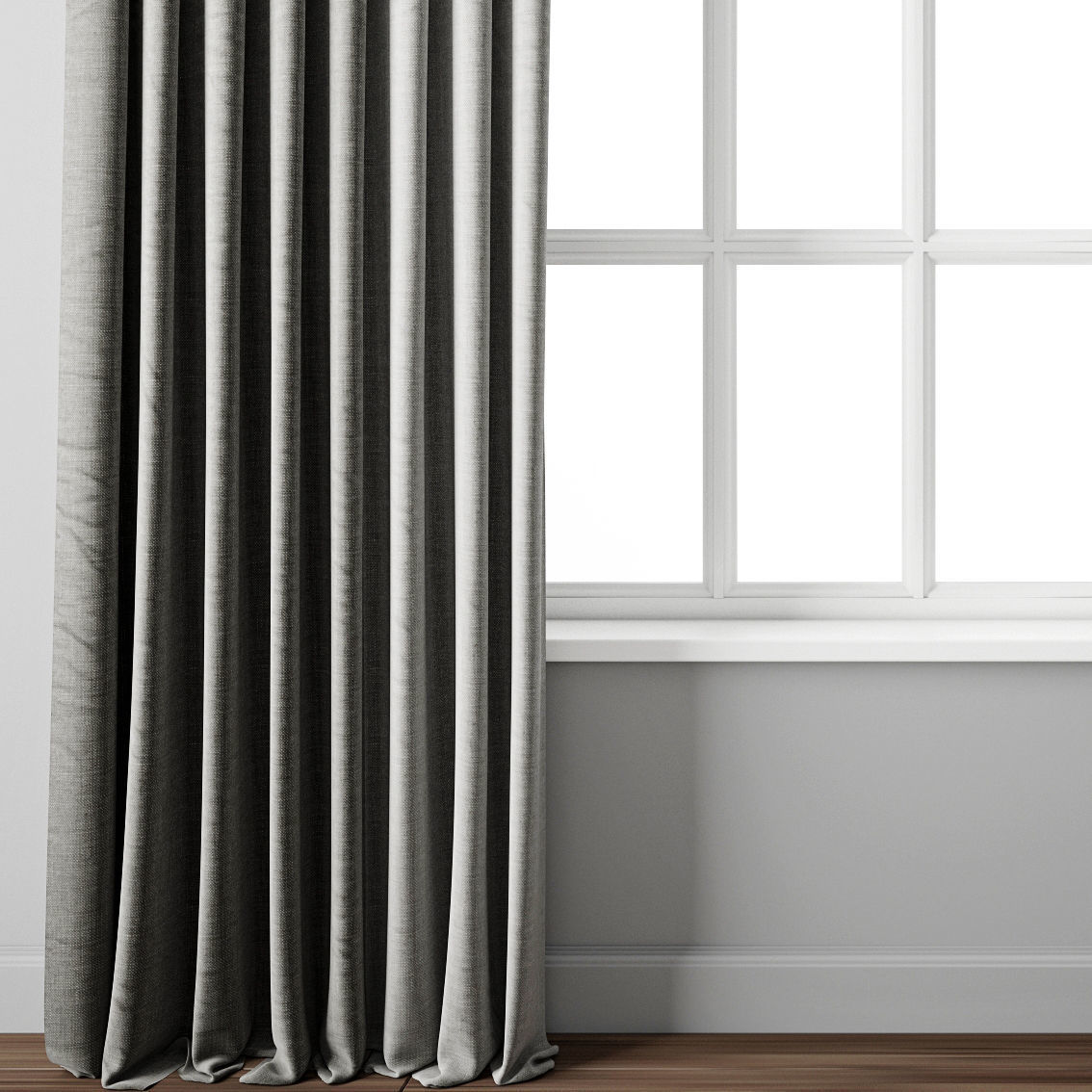 Curtain 88 with window 3D model_1