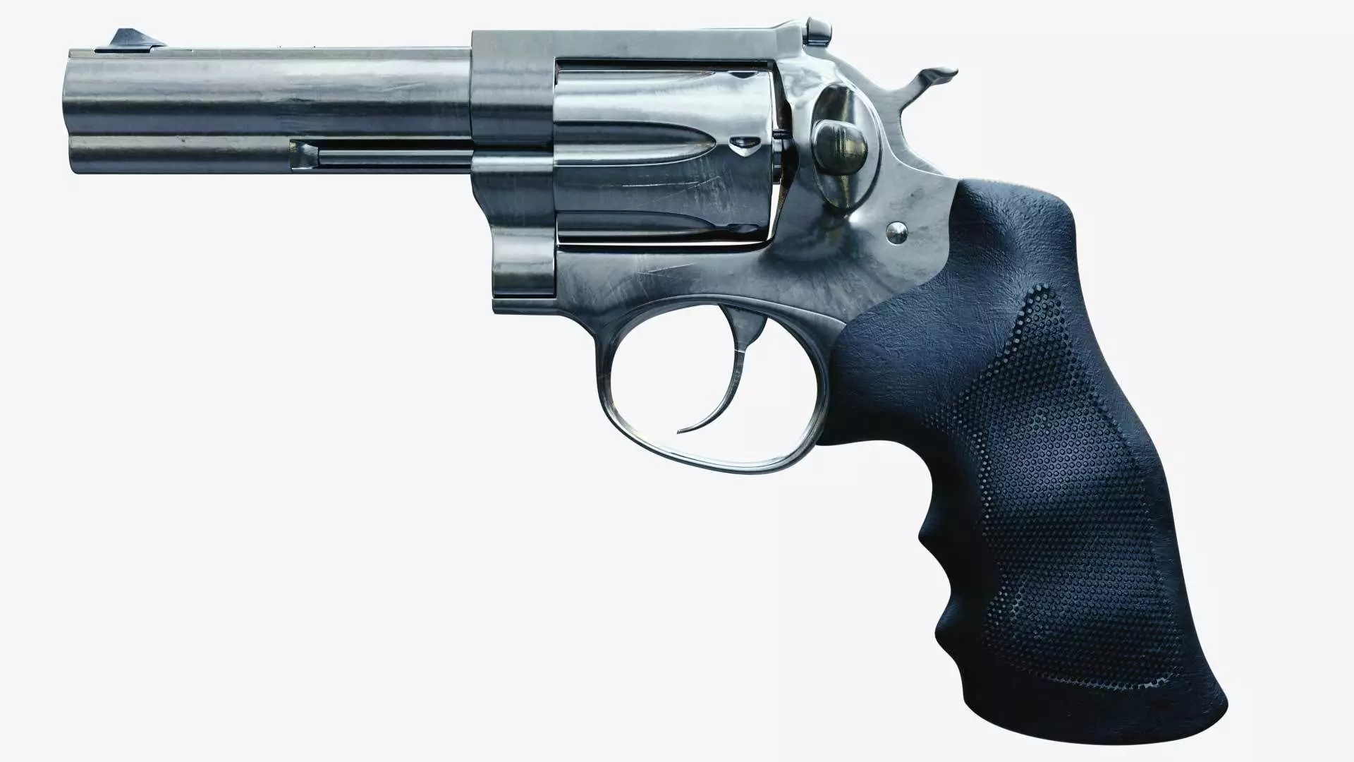 Revolver Handgun Low-poly 3D model_0