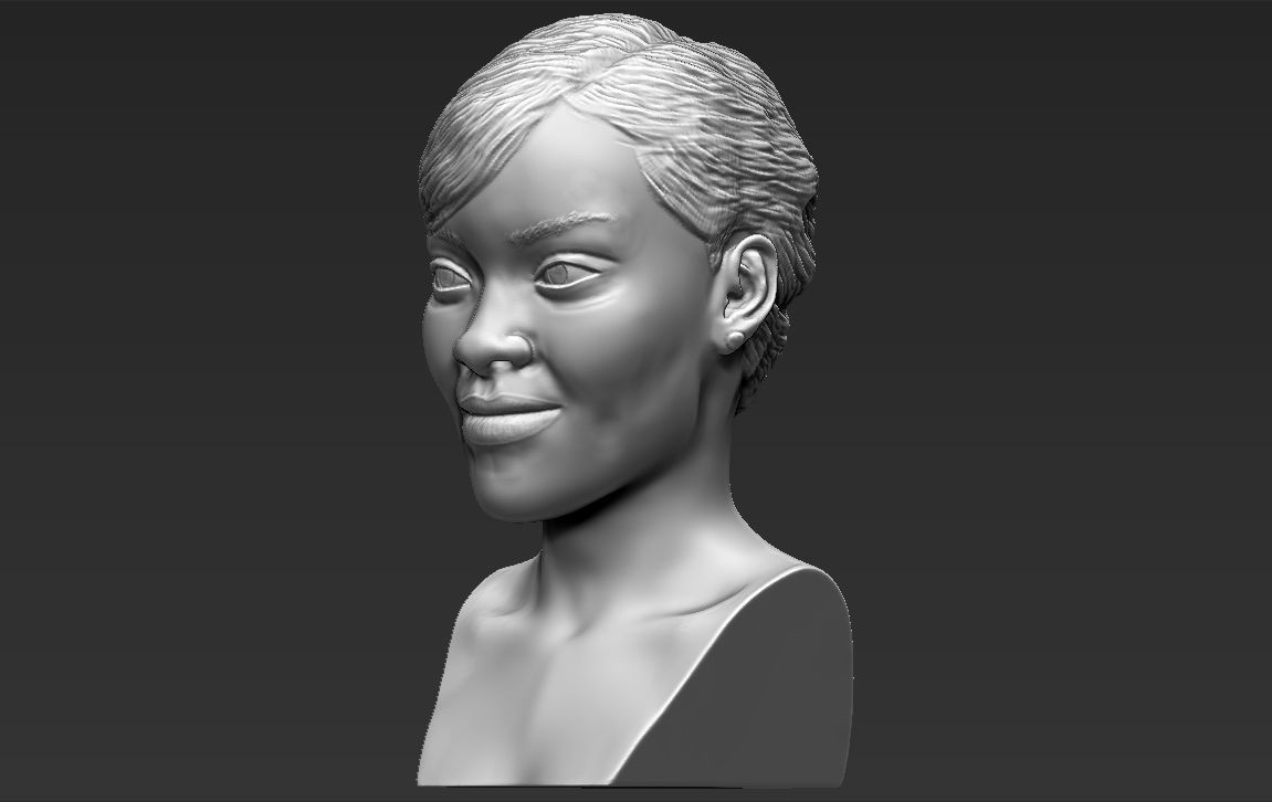 Rihanna 3D printing ready stl obj formats 3D print model_27