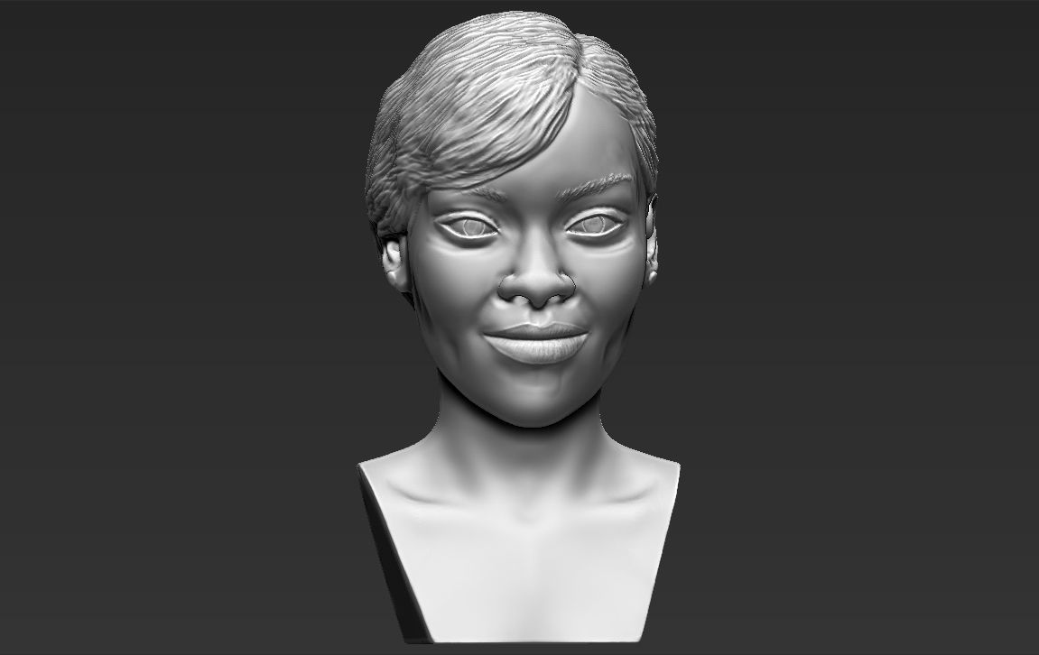 Rihanna 3D printing ready stl obj formats 3D print model_12