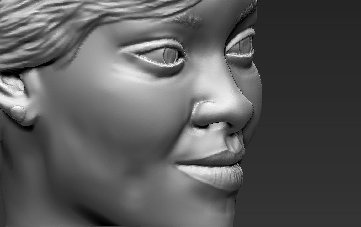Rihanna 3D printing ready stl obj formats 3D print model_43