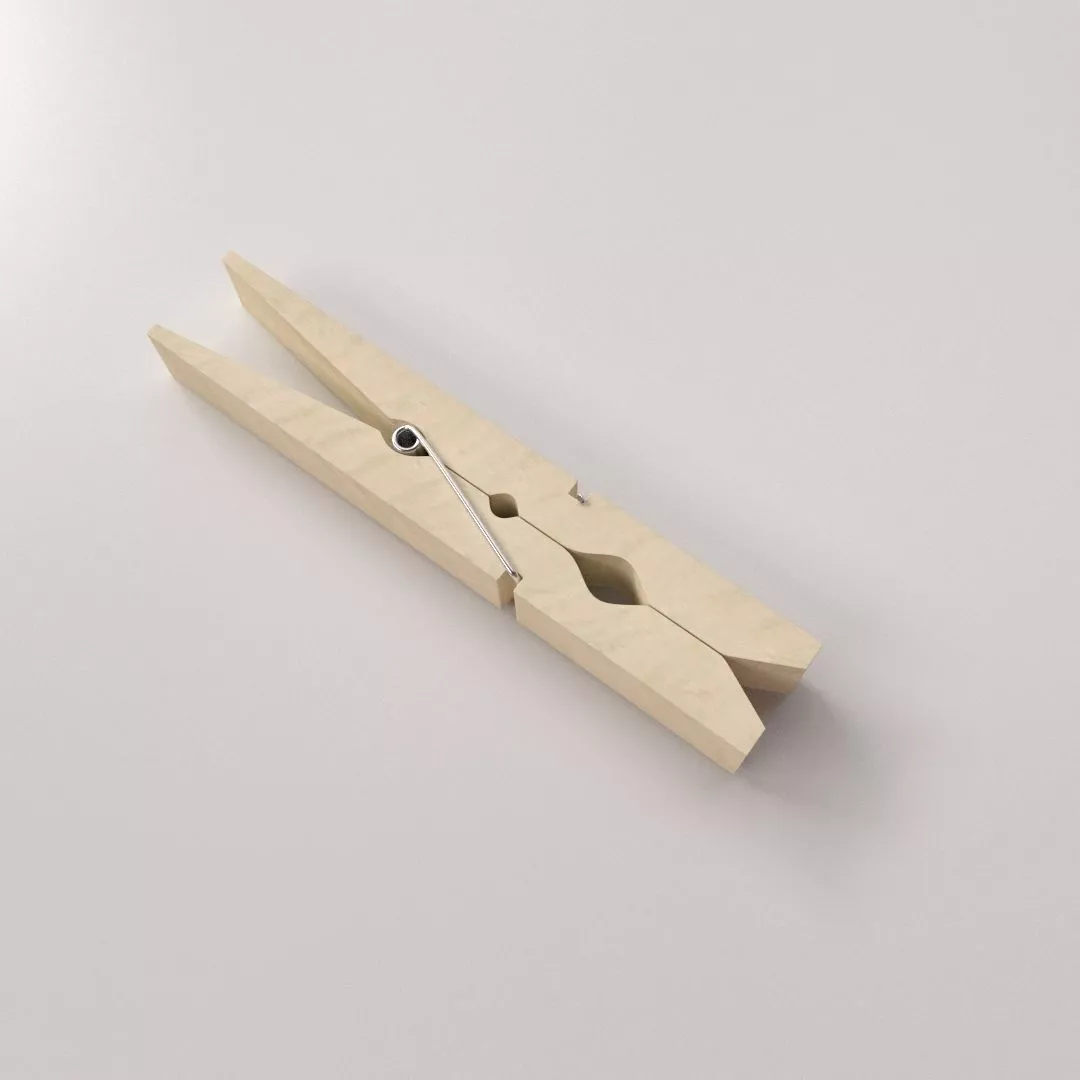 Wooden Clothespin 3D model