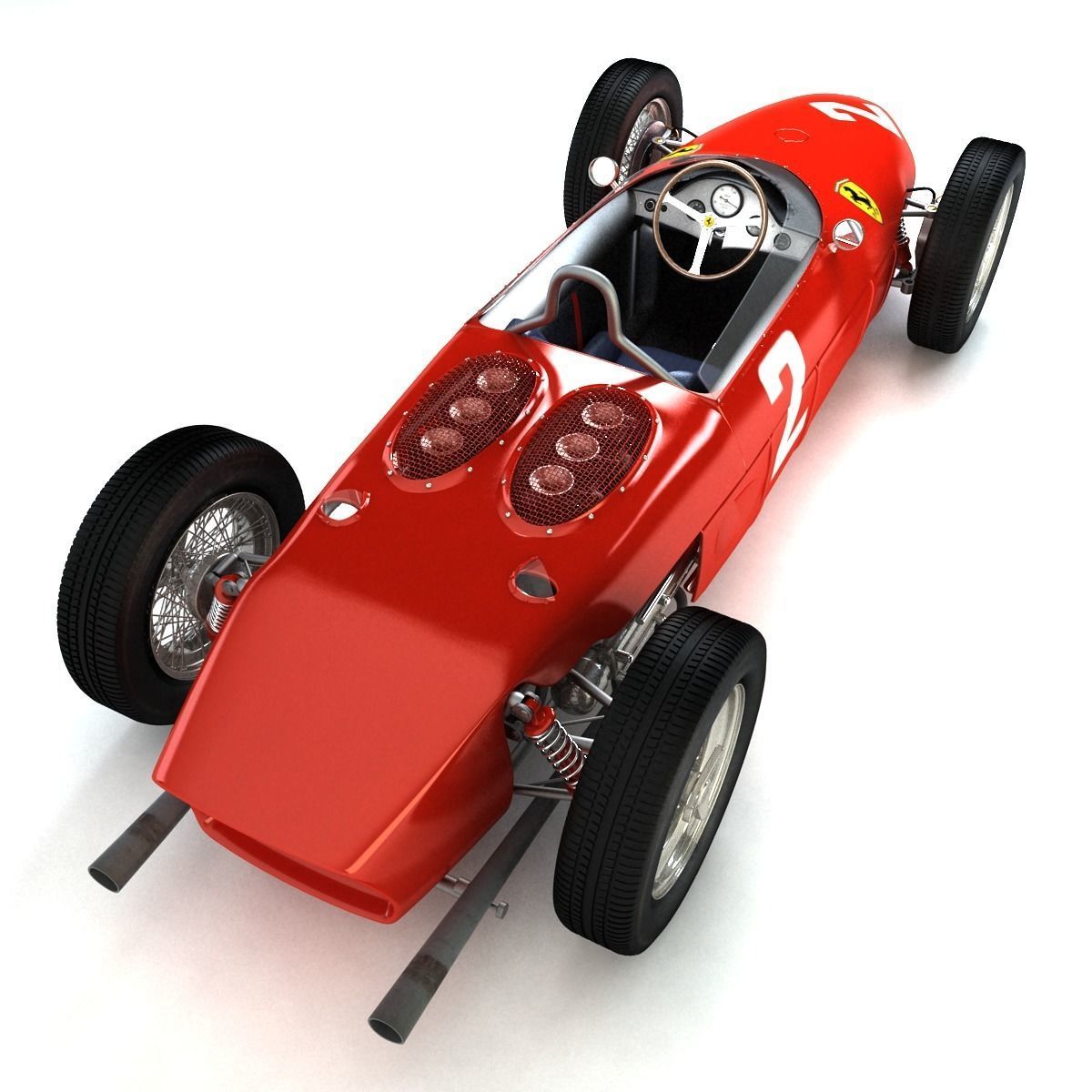 1961 Ferrari 156 Sharknose Low-poly 3D model_6