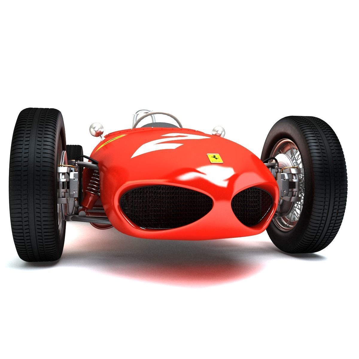 1961 Ferrari 156 Sharknose Low-poly 3D model_8