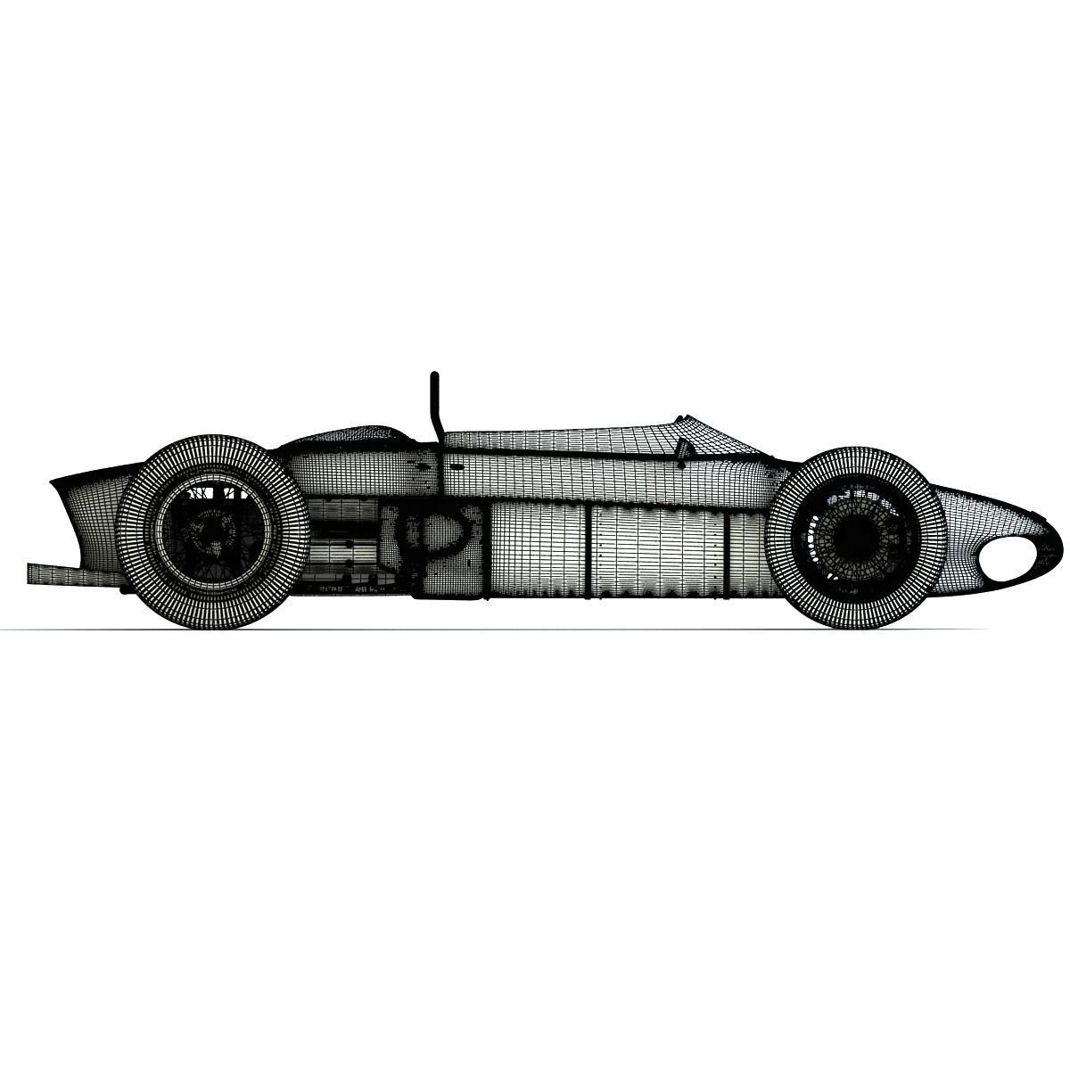 1961 Ferrari 156 Sharknose Low-poly 3D model_11
