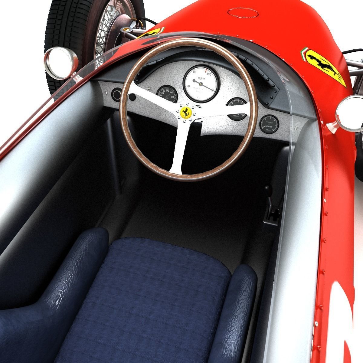 1961 Ferrari 156 Sharknose Low-poly 3D model_4