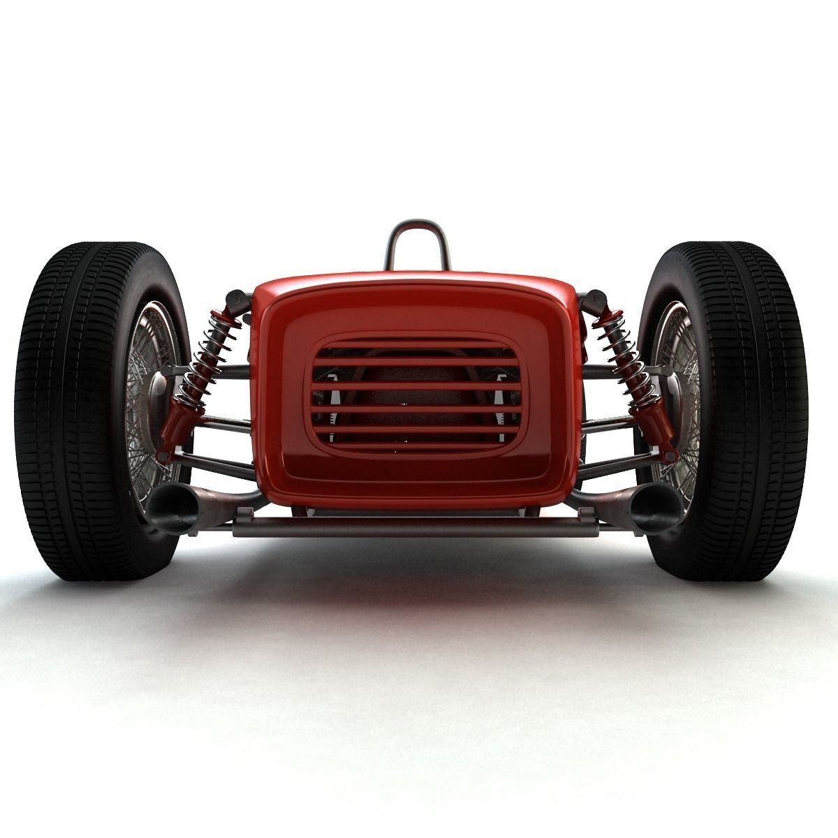 1961 Ferrari 156 Sharknose Low-poly 3D model_3
