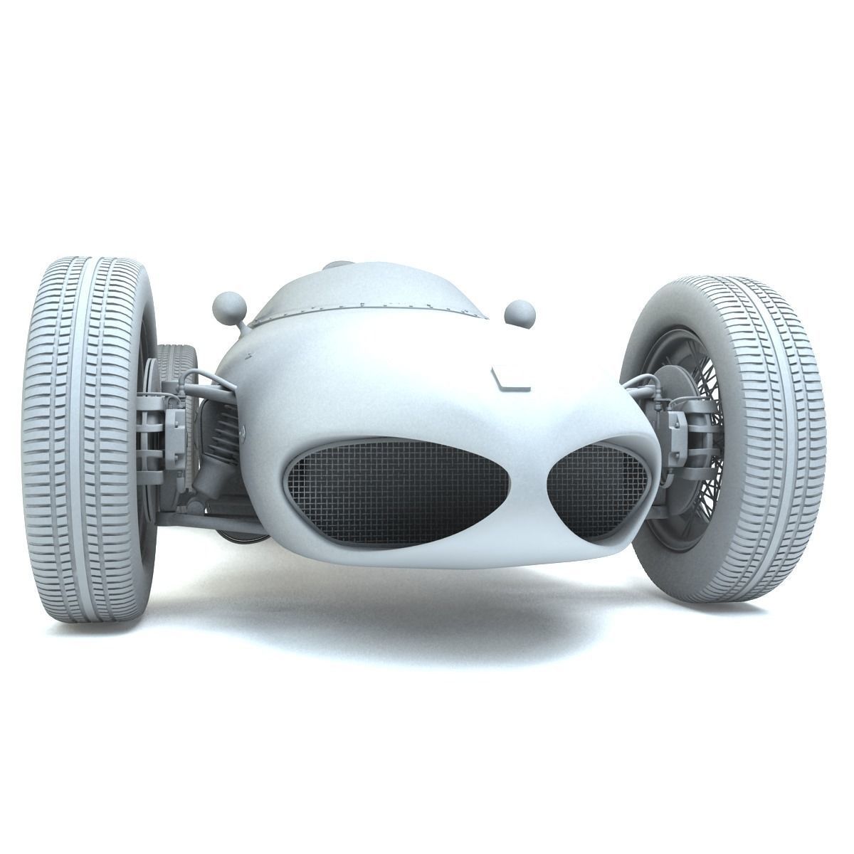 1961 Ferrari 156 Sharknose Low-poly 3D model_9