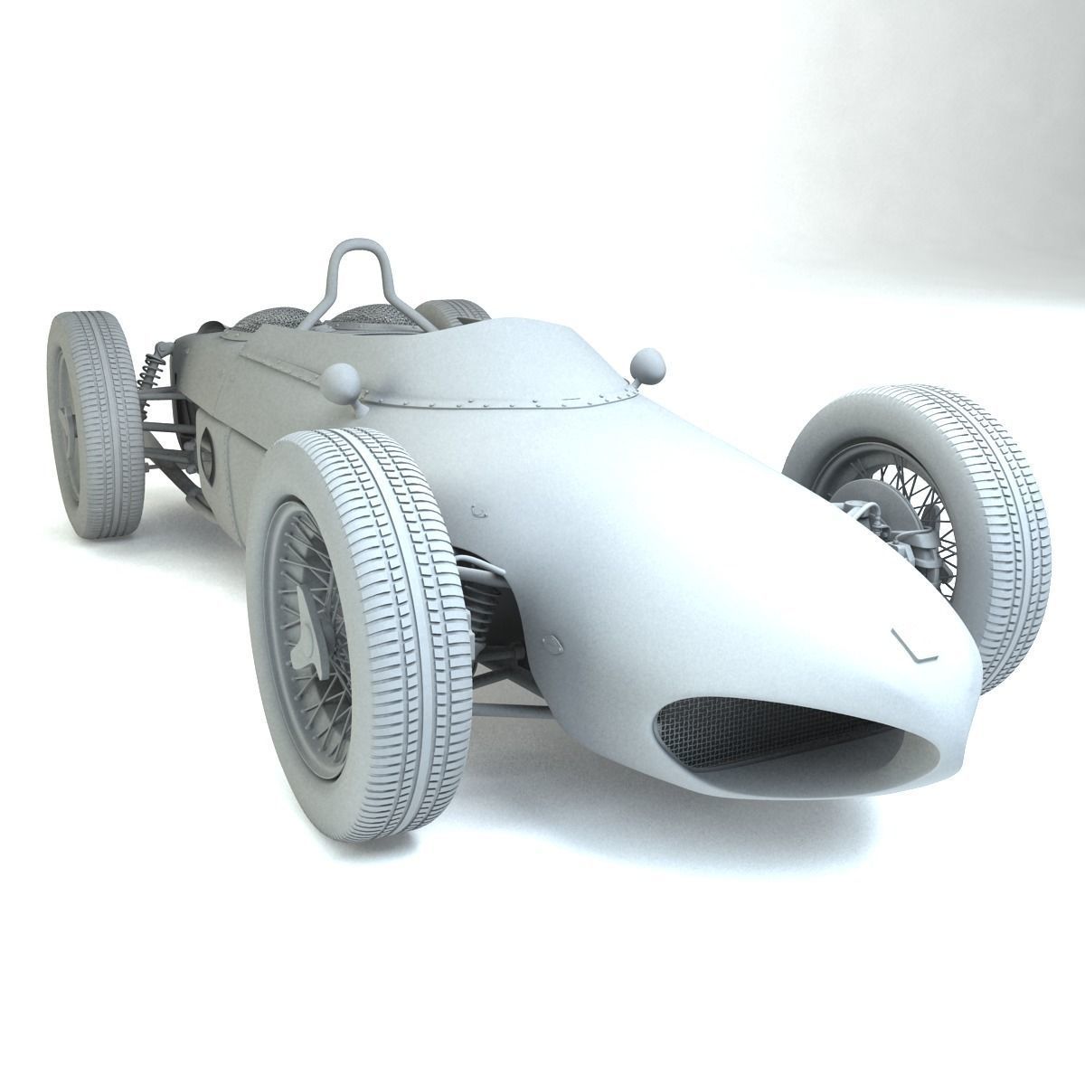 1961 Ferrari 156 Sharknose Low-poly 3D model_13