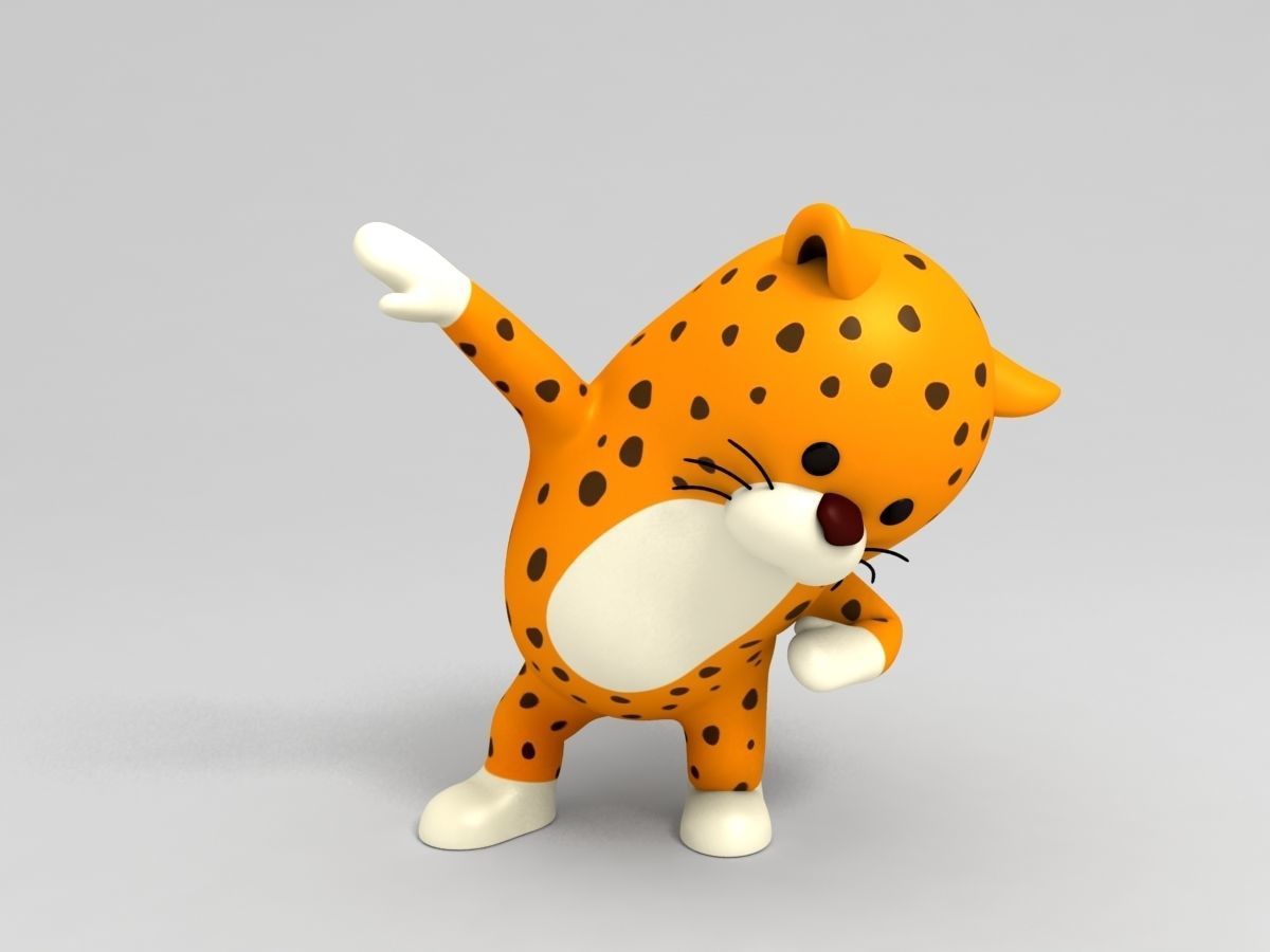 Rigged Leopard Character 3D model_9