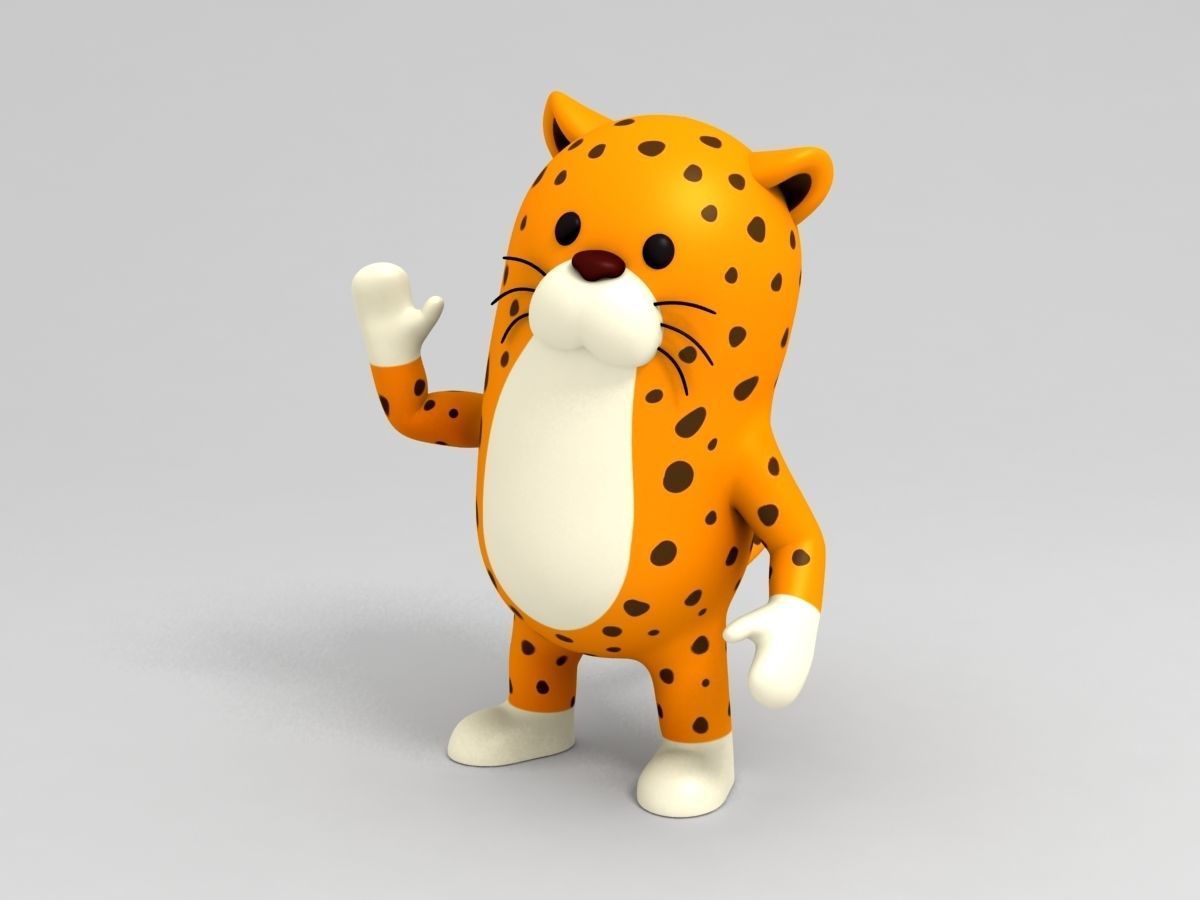 Rigged Leopard Character 3D model_1