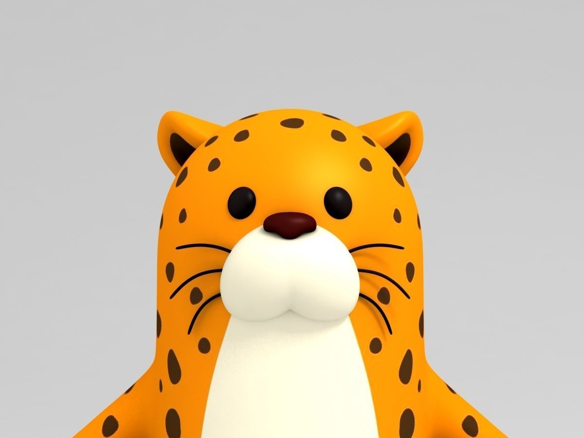 Rigged Leopard Character 3D model_13