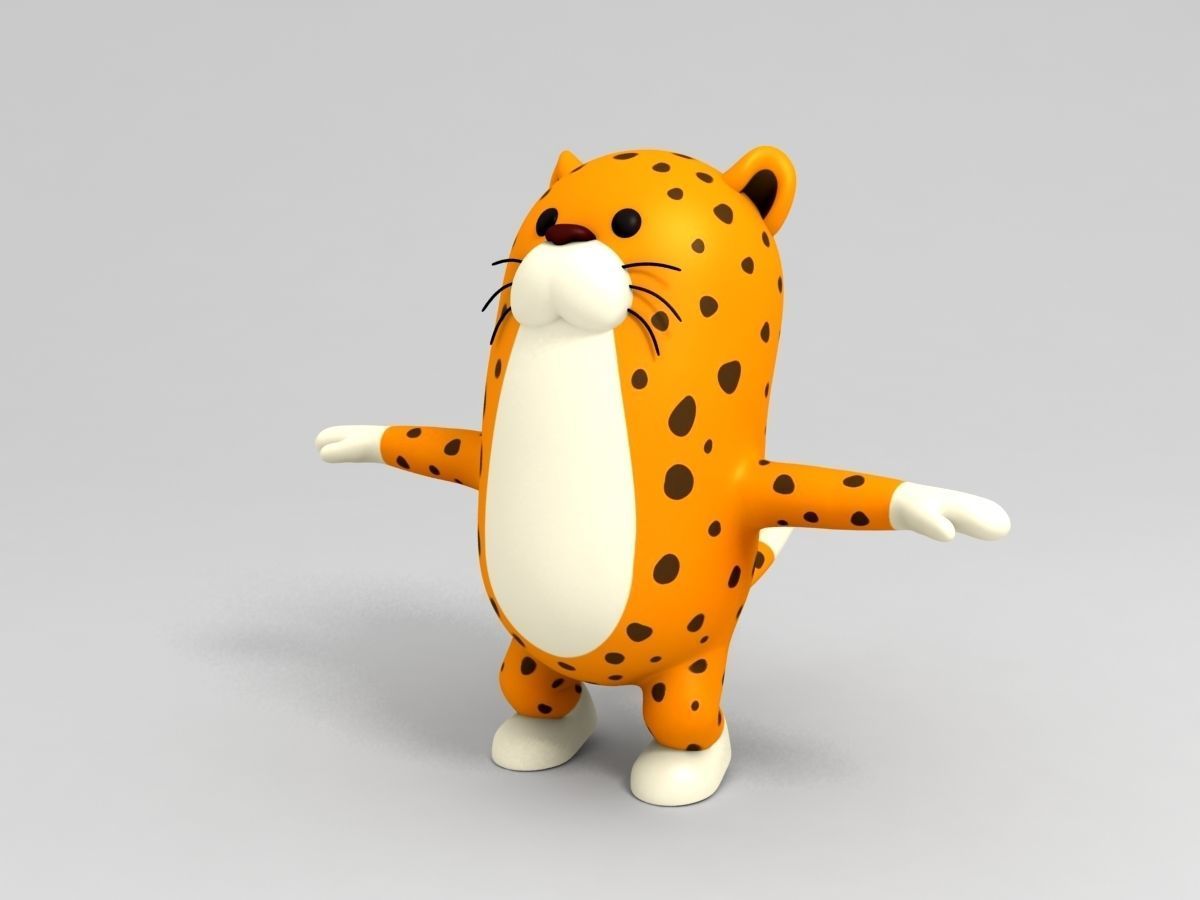 Rigged Leopard Character 3D model_7