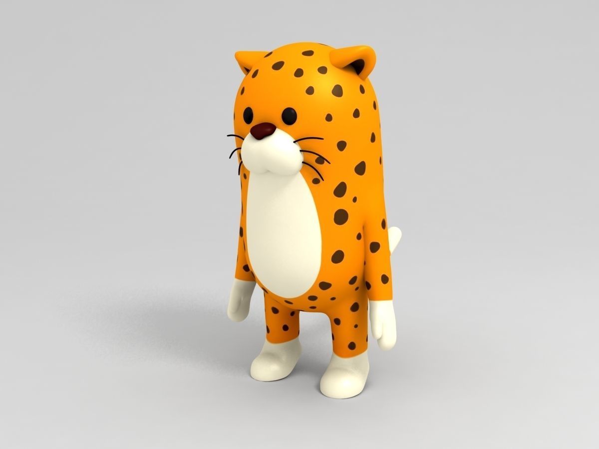 Rigged Leopard Character 3D model_8