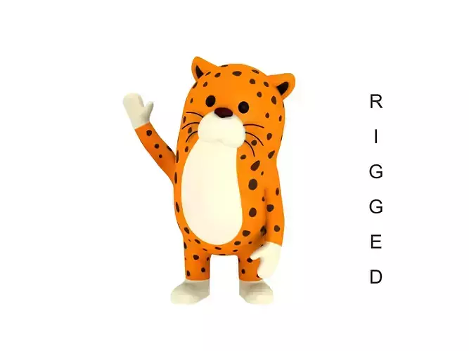 Rigged Leopard Character 3D model Rigged Leopard Character 3D model