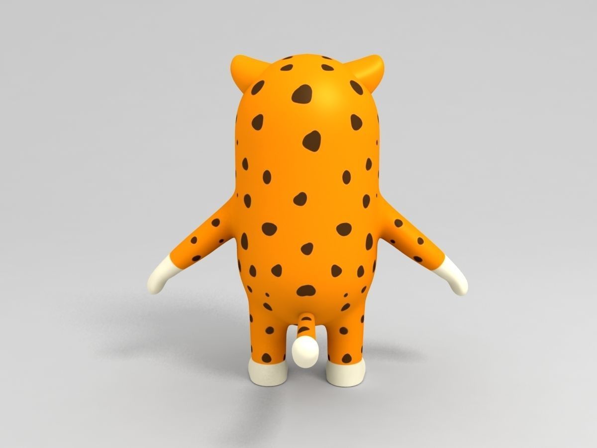 Rigged Leopard Character 3D model_11