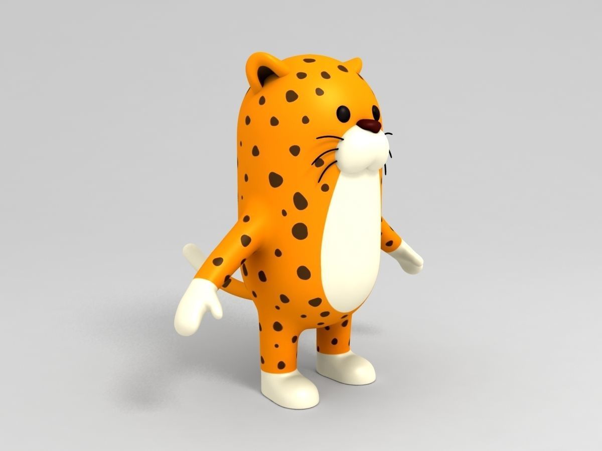 Rigged Leopard Character 3D model_10