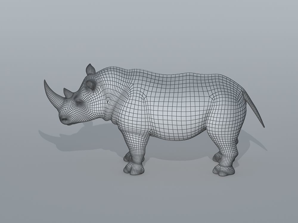 Rhinoceros Low-poly 3D model_5