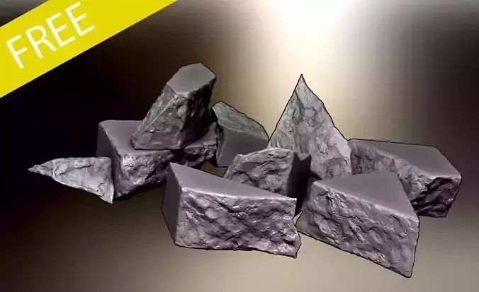 Free High Poly Destroyed Concrete Rubble