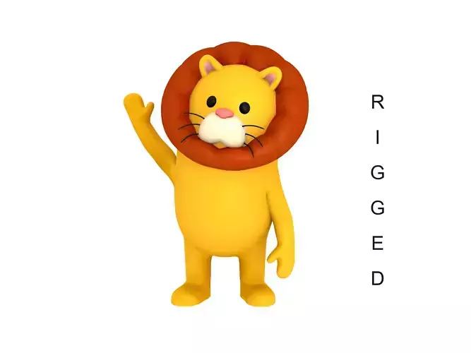 Rigged Lion Character 3D model