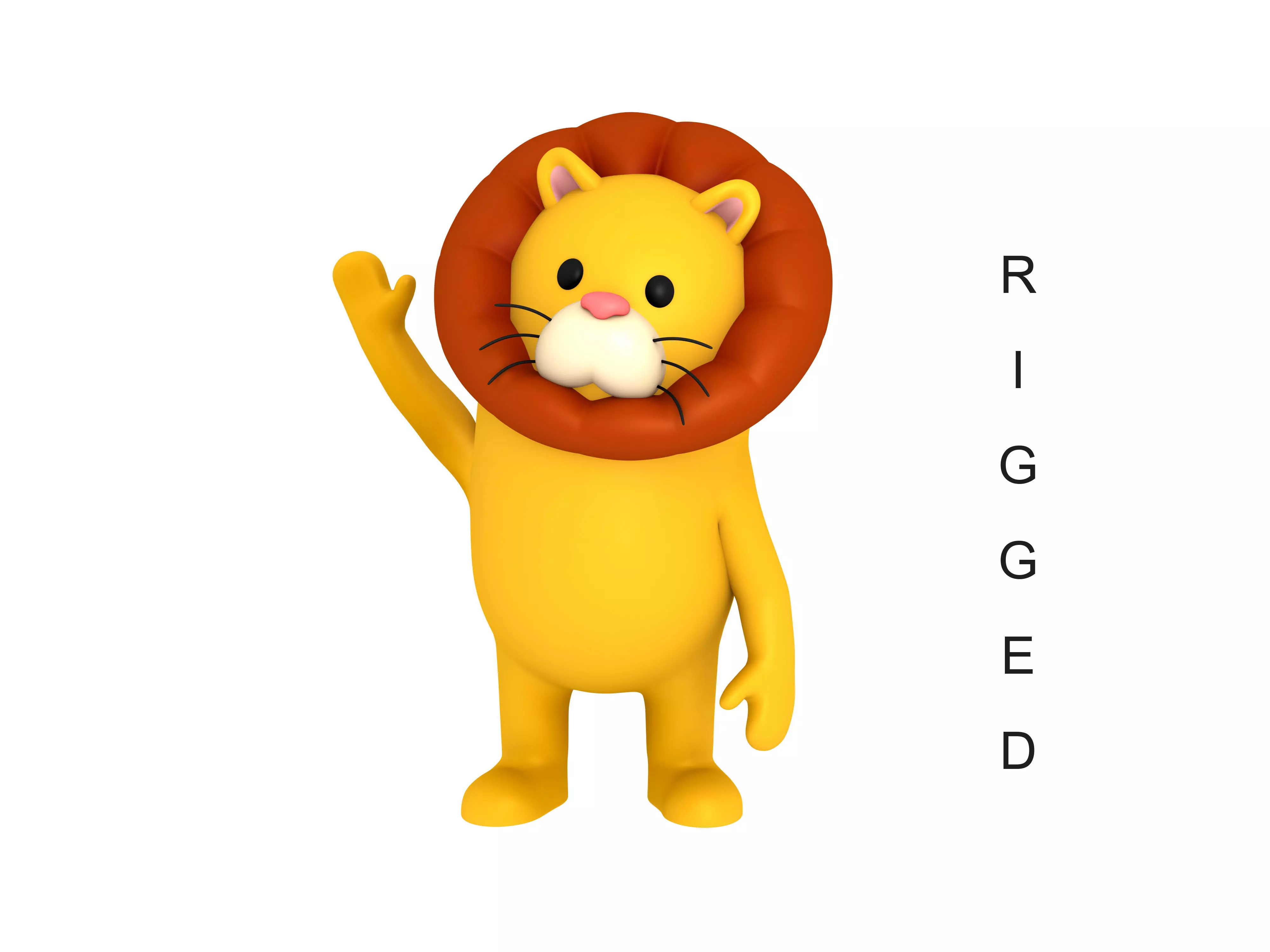 Rigged Lion Character 3D model_0