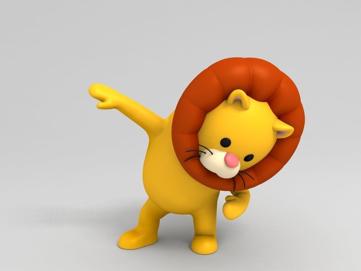 Rigged Lion Character 3D model_9
