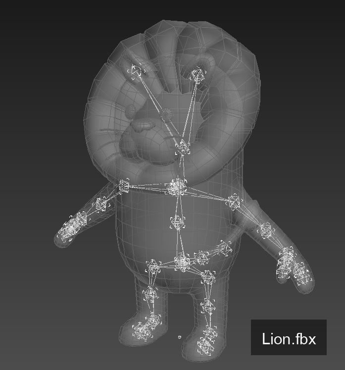 Rigged Lion Character 3D model_6