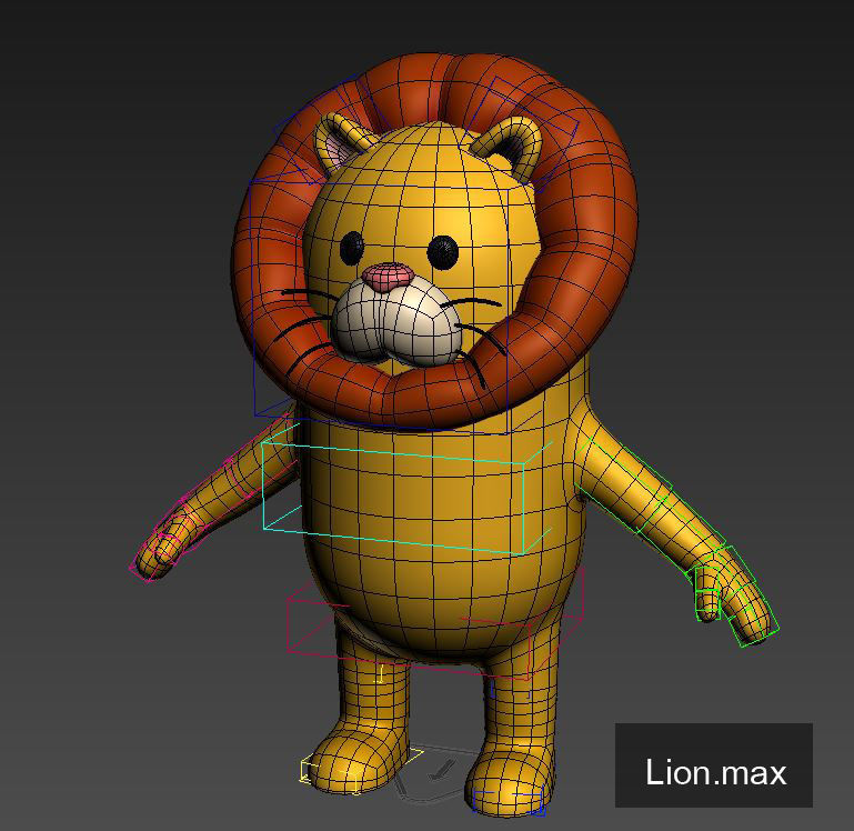 Rigged Lion Character 3D model_4